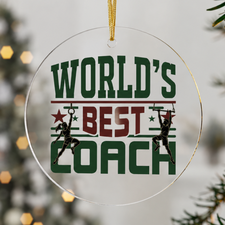 2026 World’s Best Ninja Coach Christmas Ornament – Ninja Warrior Coach Gift
