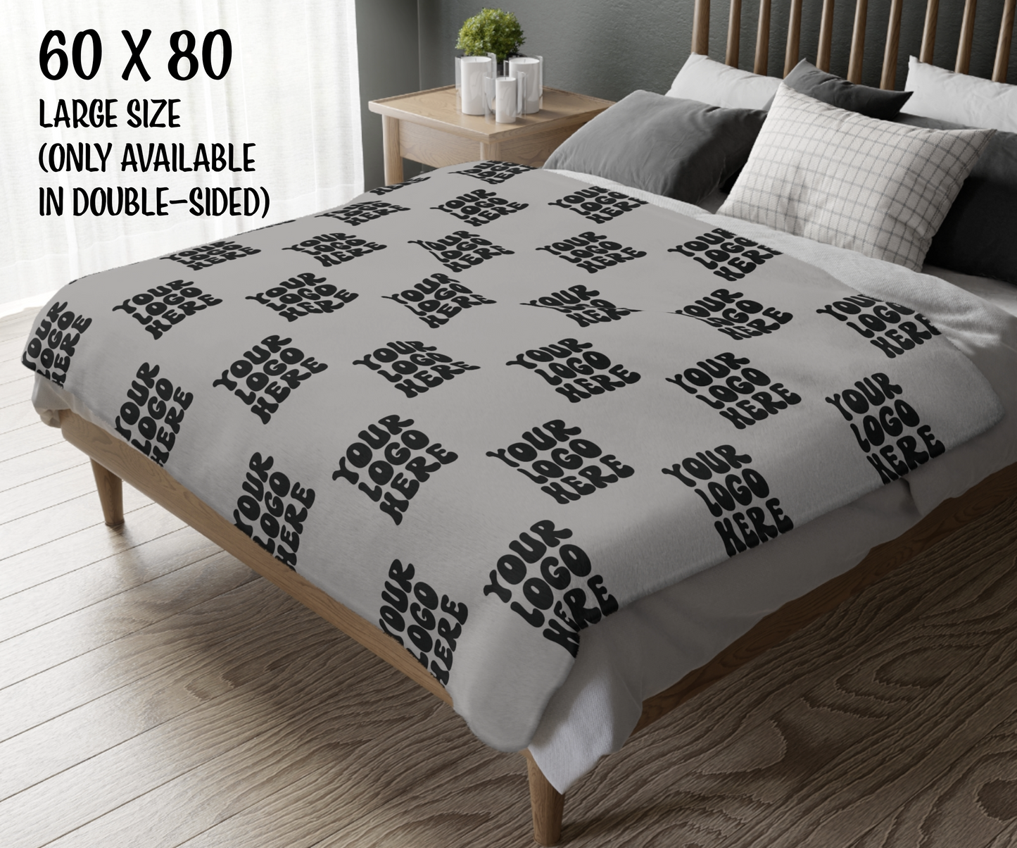 Custom Microfiber Fleece Blanket – Personalized with Pattern, Text, Logo or Design – Ultra Soft & Cozy Throw