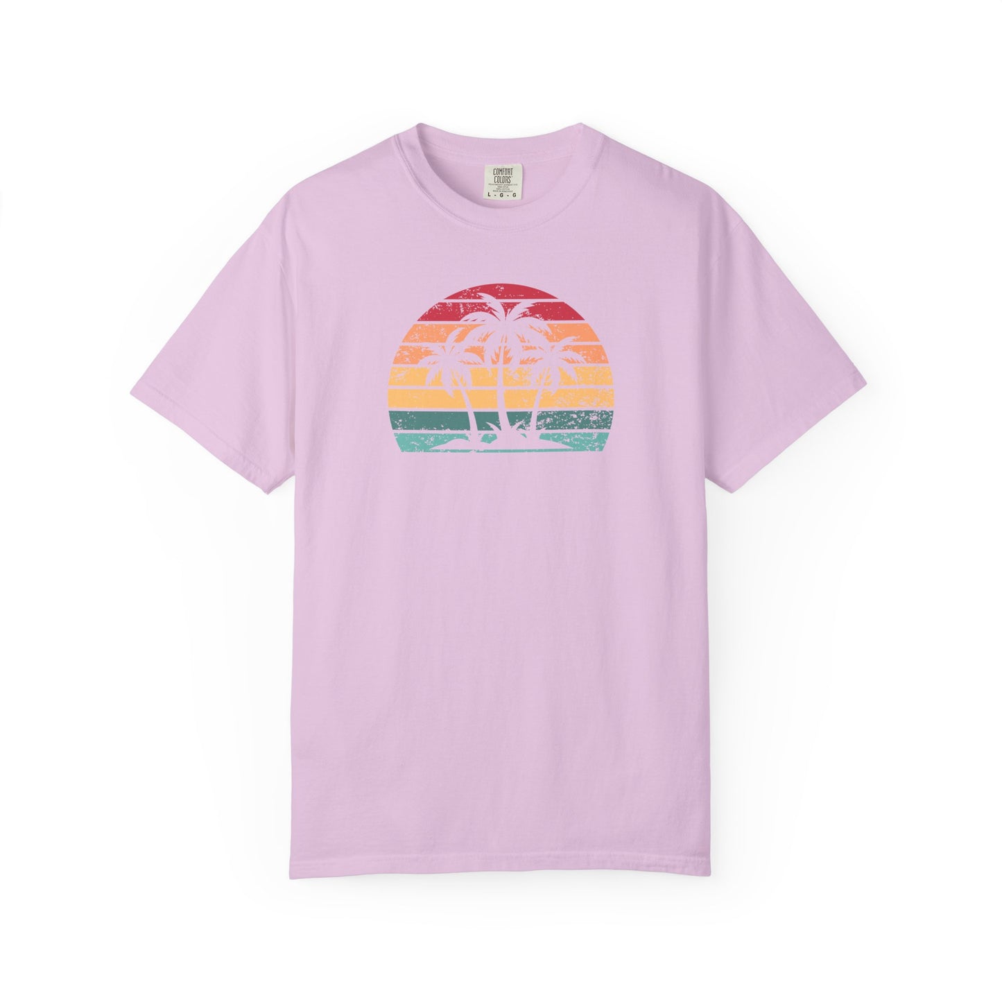 Vintage Sunset Palm Tree Comfort Colors T-Shirt - Coastal Summer Shirt