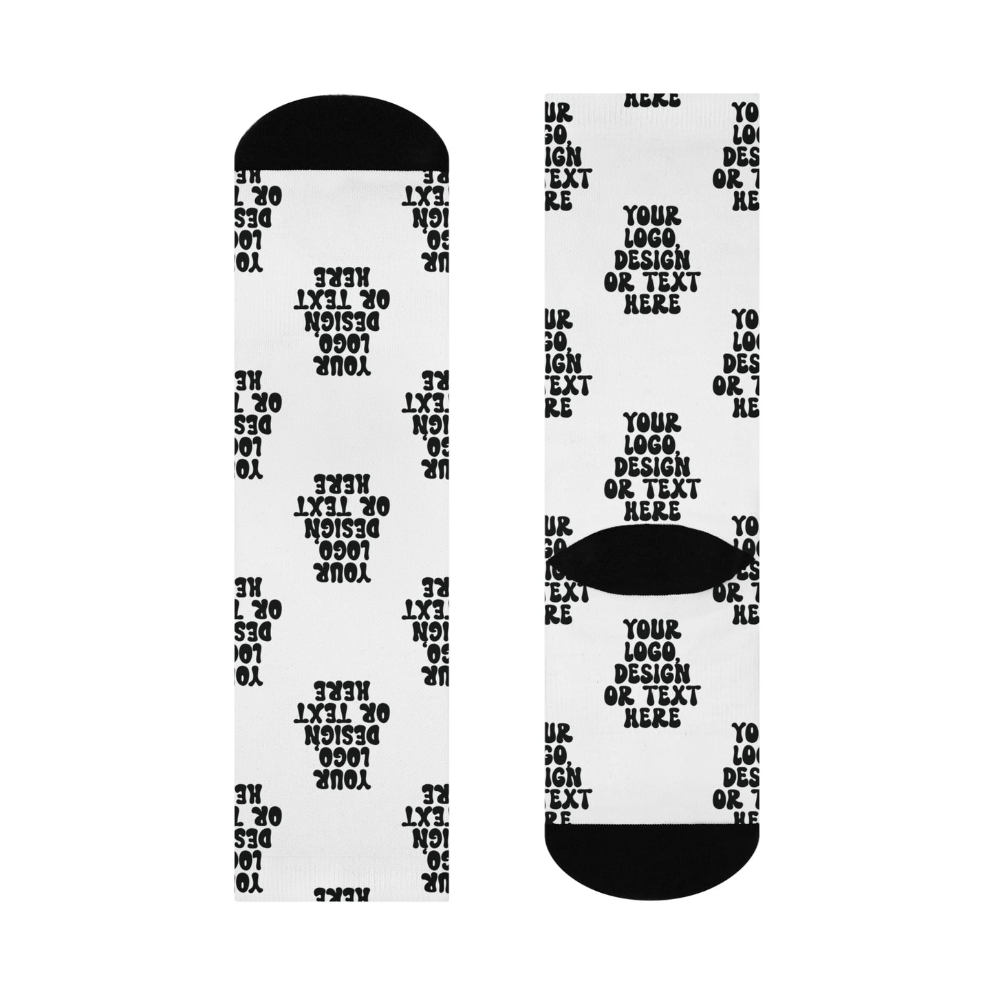 Unisex All Over Print Crew Socks - Add Your Text, Design or Logo
