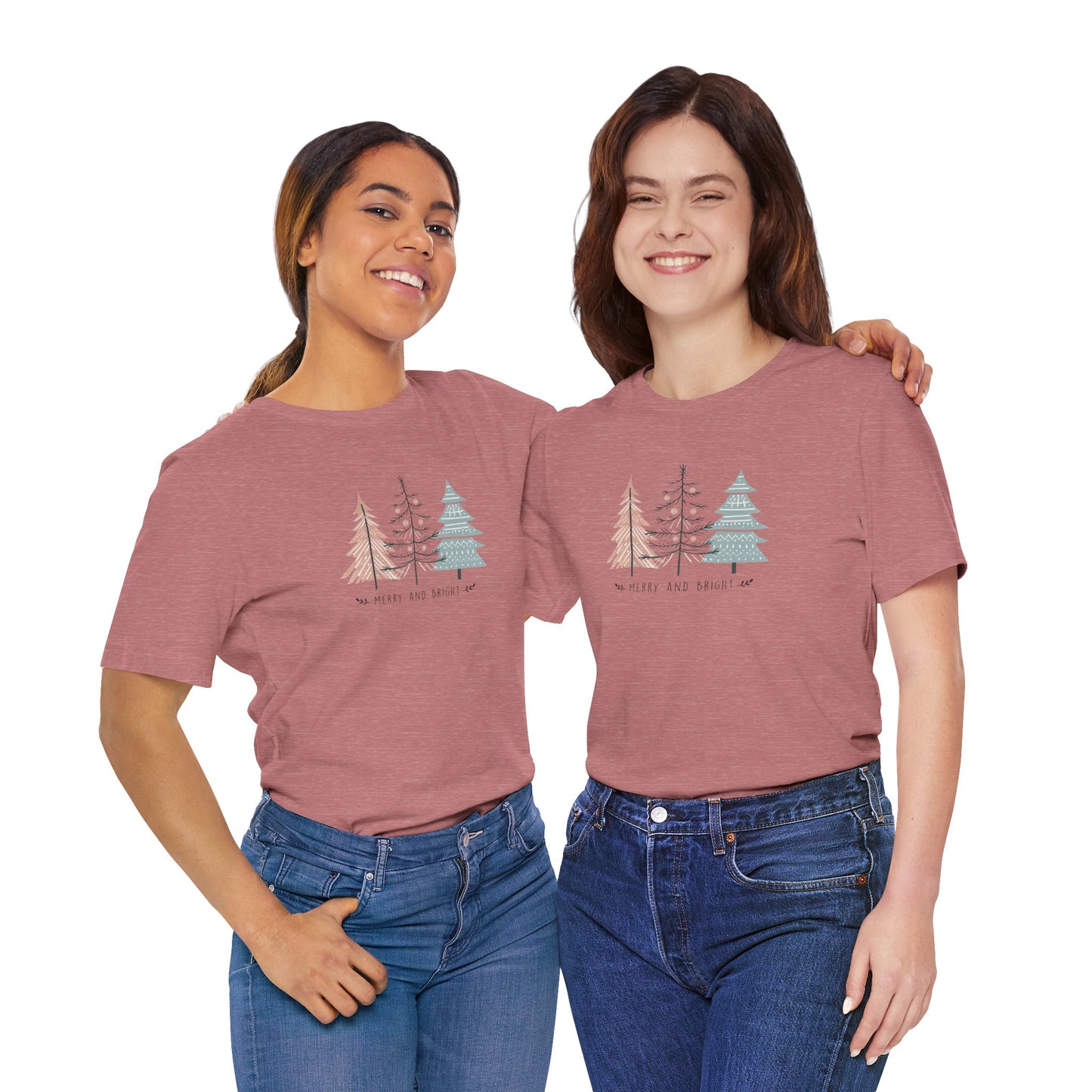 Merry & Bright T-Shirt – Boho Christmas Holiday Tee