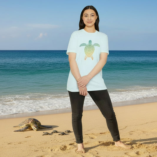 Hunt Beach Club Multicolor Turtle Unisex T-Shirt – Coastal Summer Tee