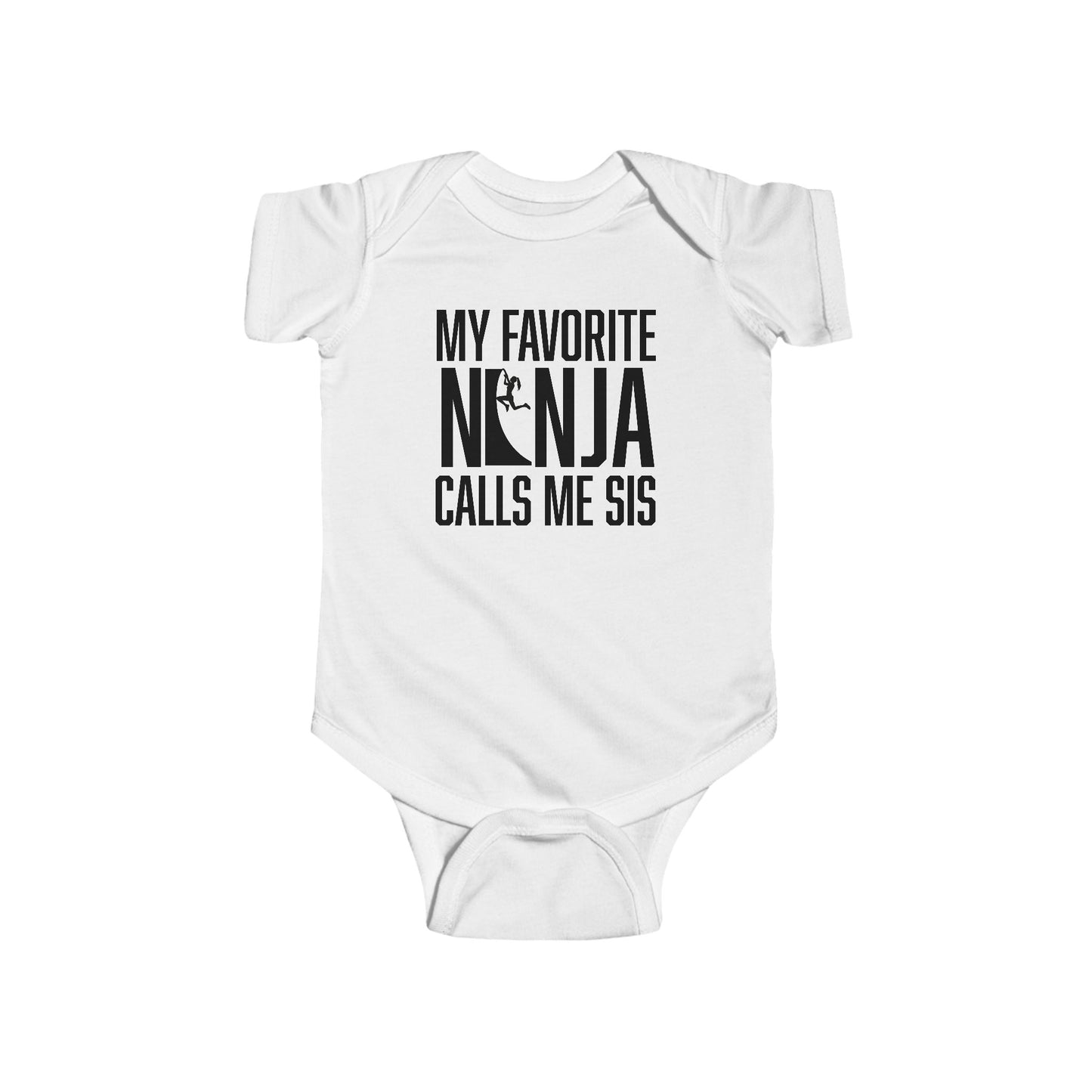 My Favorite Ninja Calls Me... Baby Onesie – Bro or Sis | Warped Wall Design with Color Options
