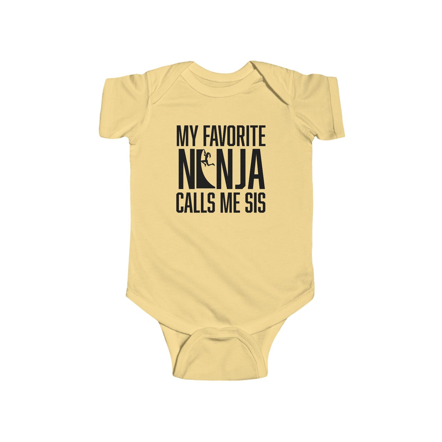 My Favorite Ninja Calls Me... Baby Onesie – Bro or Sis | Warped Wall Design with Color Options