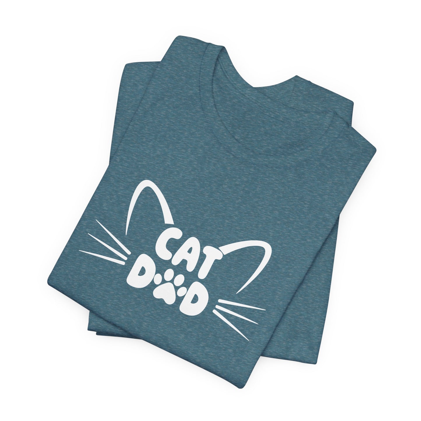 Cat Dad T-Shirt, Cute Cat Ears & Whiskers Design, Paw Print Graphic, Cat Lover Shirt