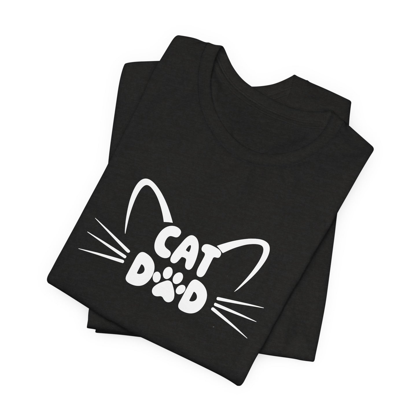 Cat Dad T-Shirt, Cute Cat Ears & Whiskers Design, Paw Print Graphic, Cat Lover Shirt
