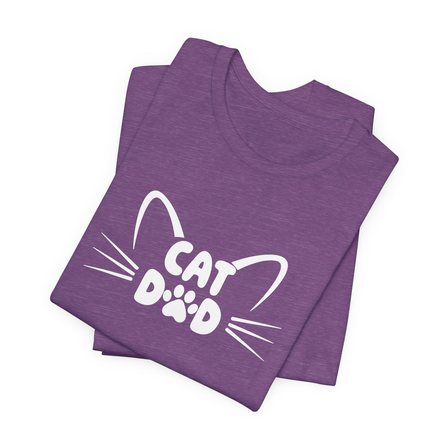 Cat Dad T-Shirt, Cute Cat Ears & Whiskers Design, Paw Print Graphic, Cat Lover Shirt