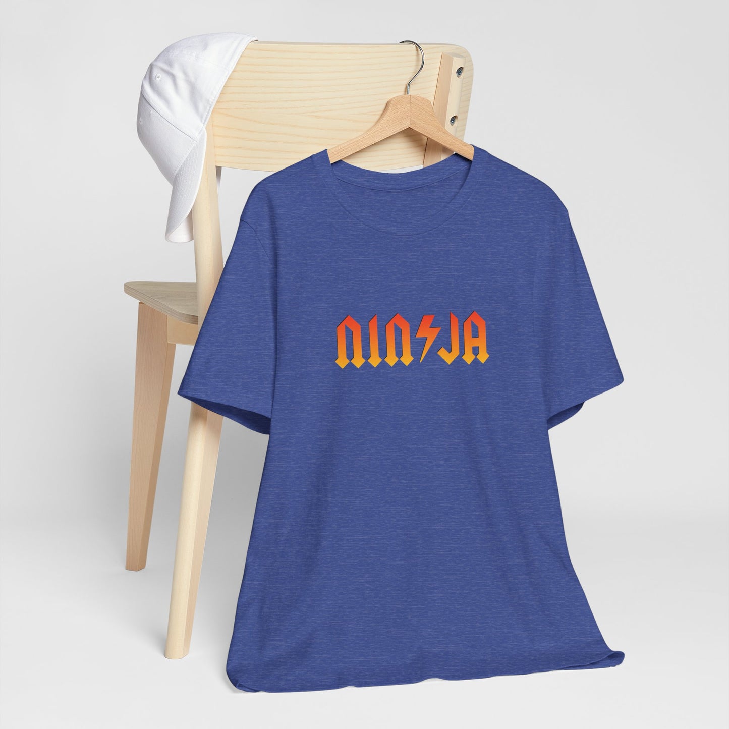 NINJA Rock Band Style T-Shirt - Flame Gradient AC/DC Font Tee