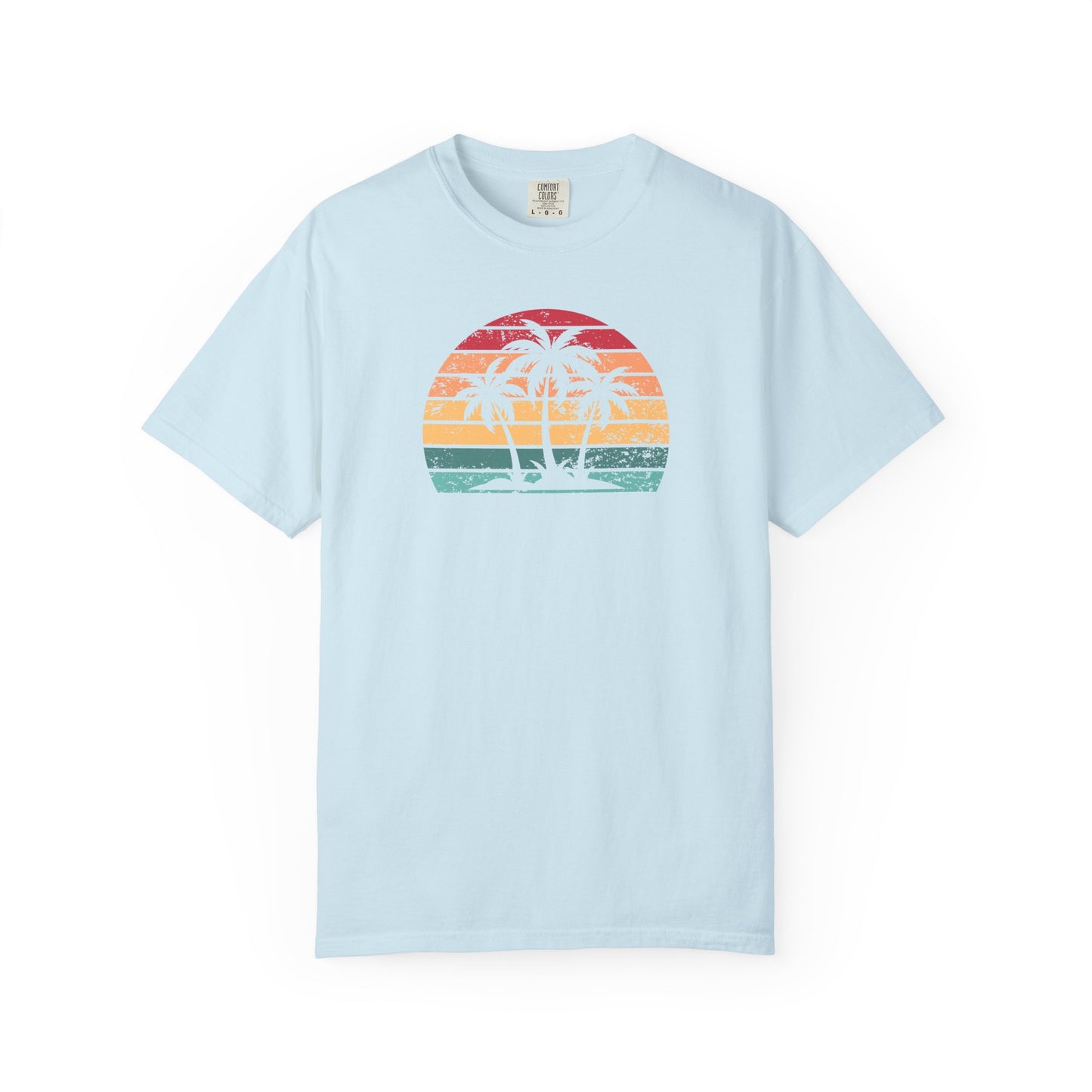 Vintage Sunset Palm Tree Comfort Colors T-Shirt - Coastal Summer Shirt