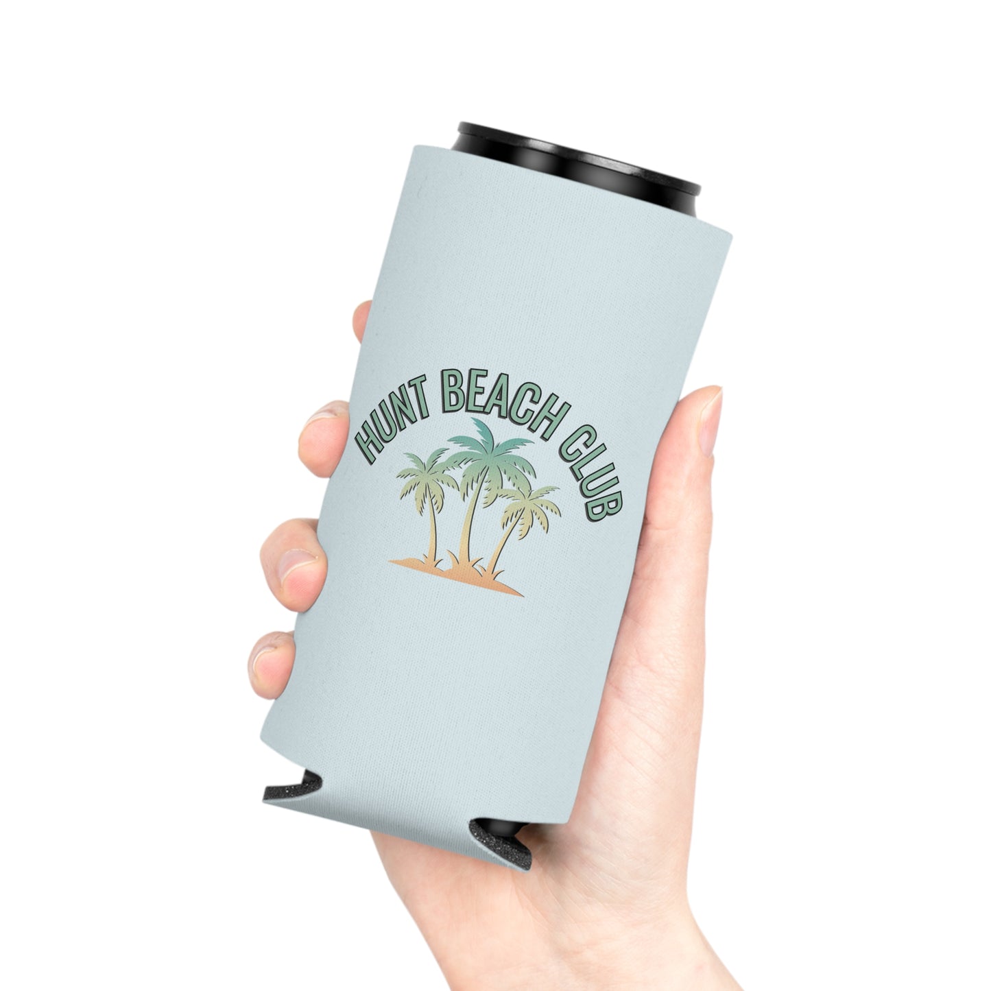 Hunt Beach Club Palm Tree Can Cooler – Beach Drink Koozie