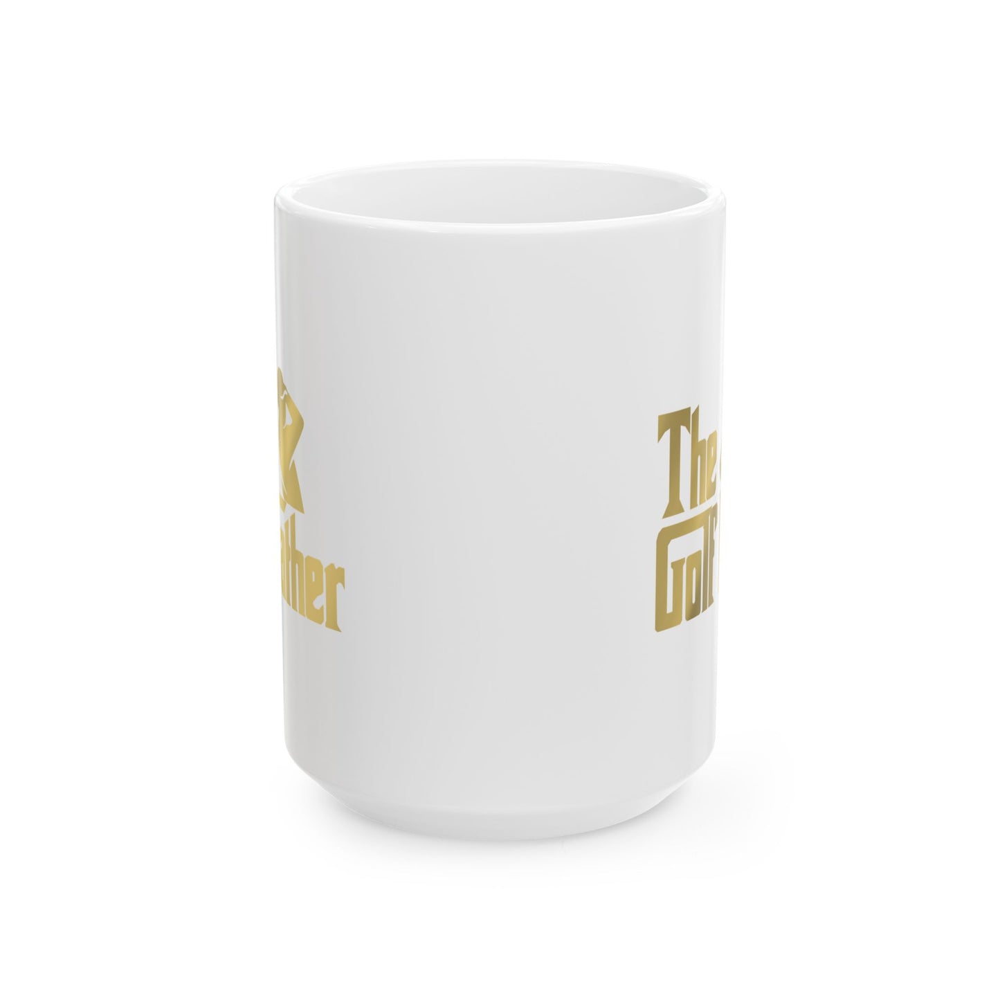 The Golf Father White 15oz Mug - Gold Gradient Golf Dad Coffee Cup