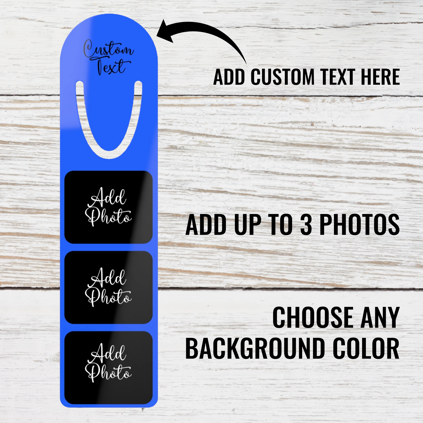Custom Photo Collage Metal Bookmark – Personalized Picture Bookmark Gift for Book Lovers