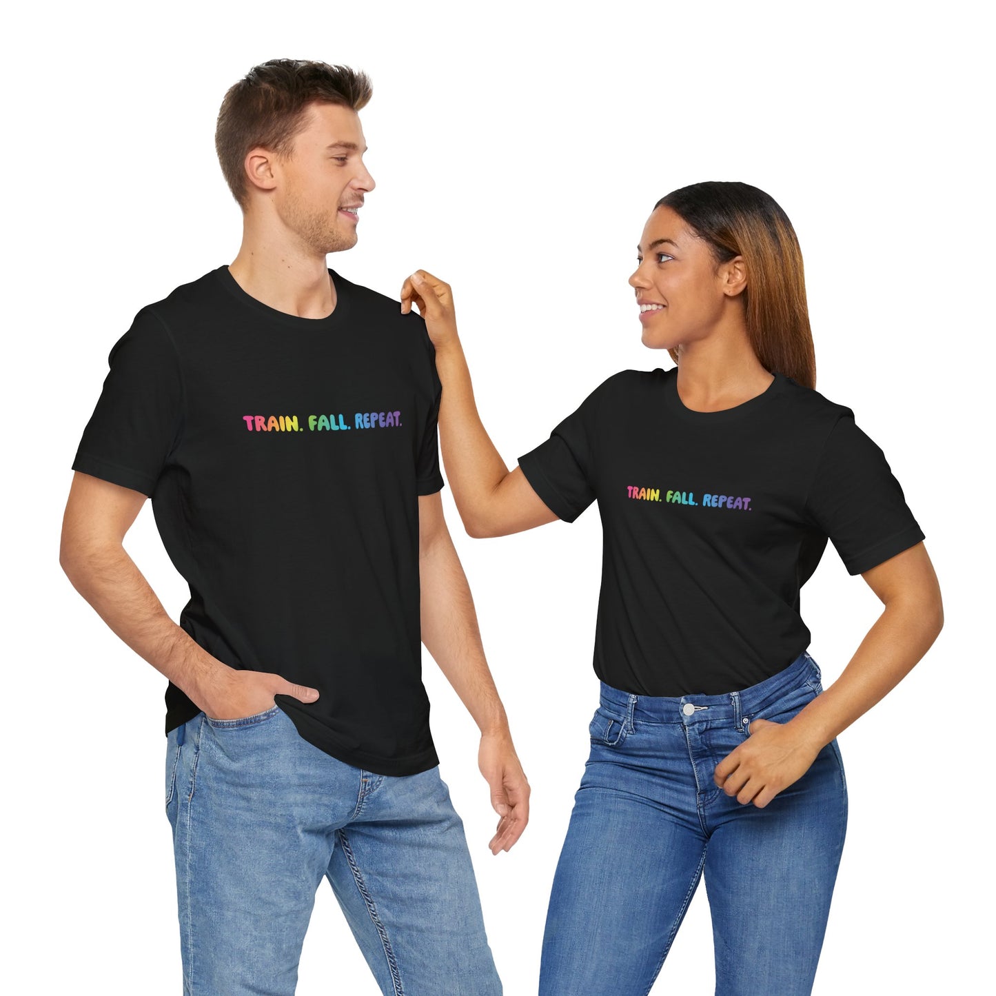 Ninja Warrior TRAIN. FALL. REPEAT. T-Shirt – Optional Gradient Text, Youth & Adult Sizes
