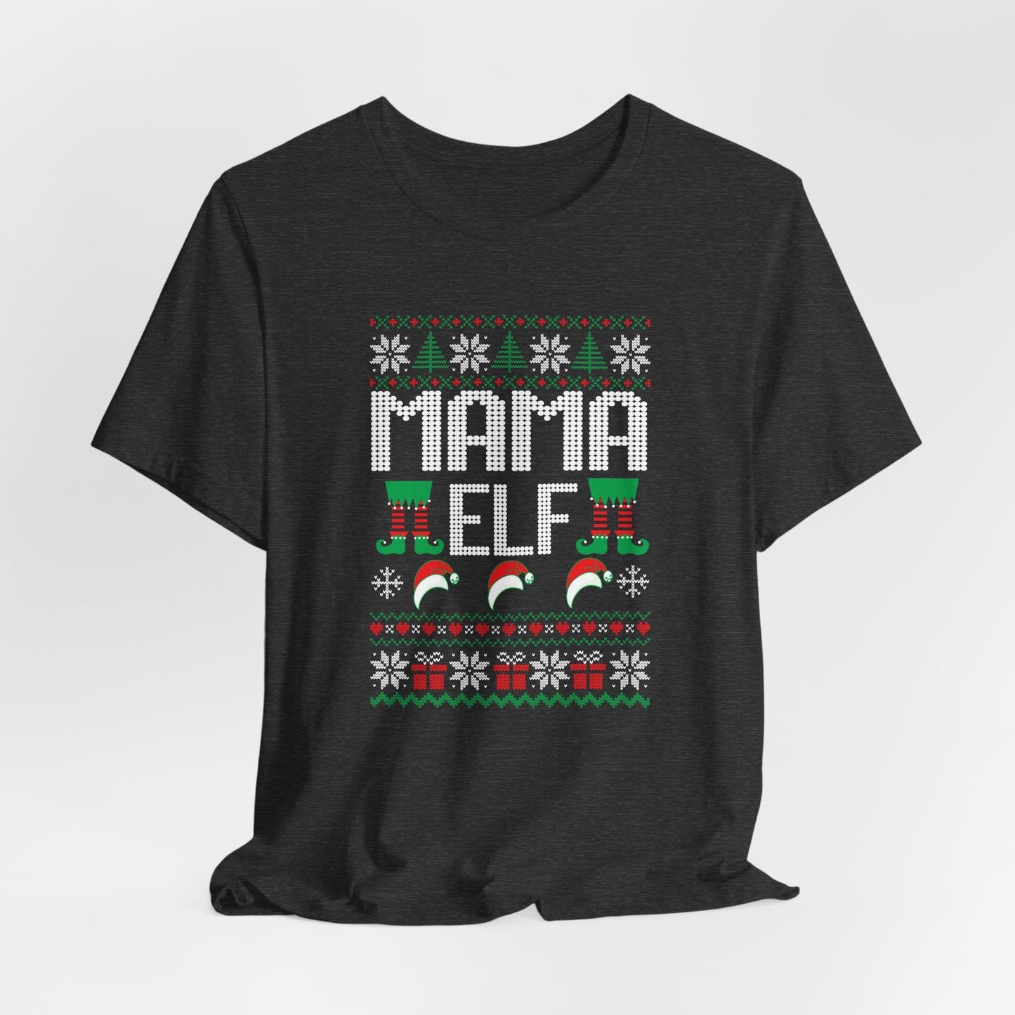Mama Elf T-Shirt – Ugly Christmas Sweater Style