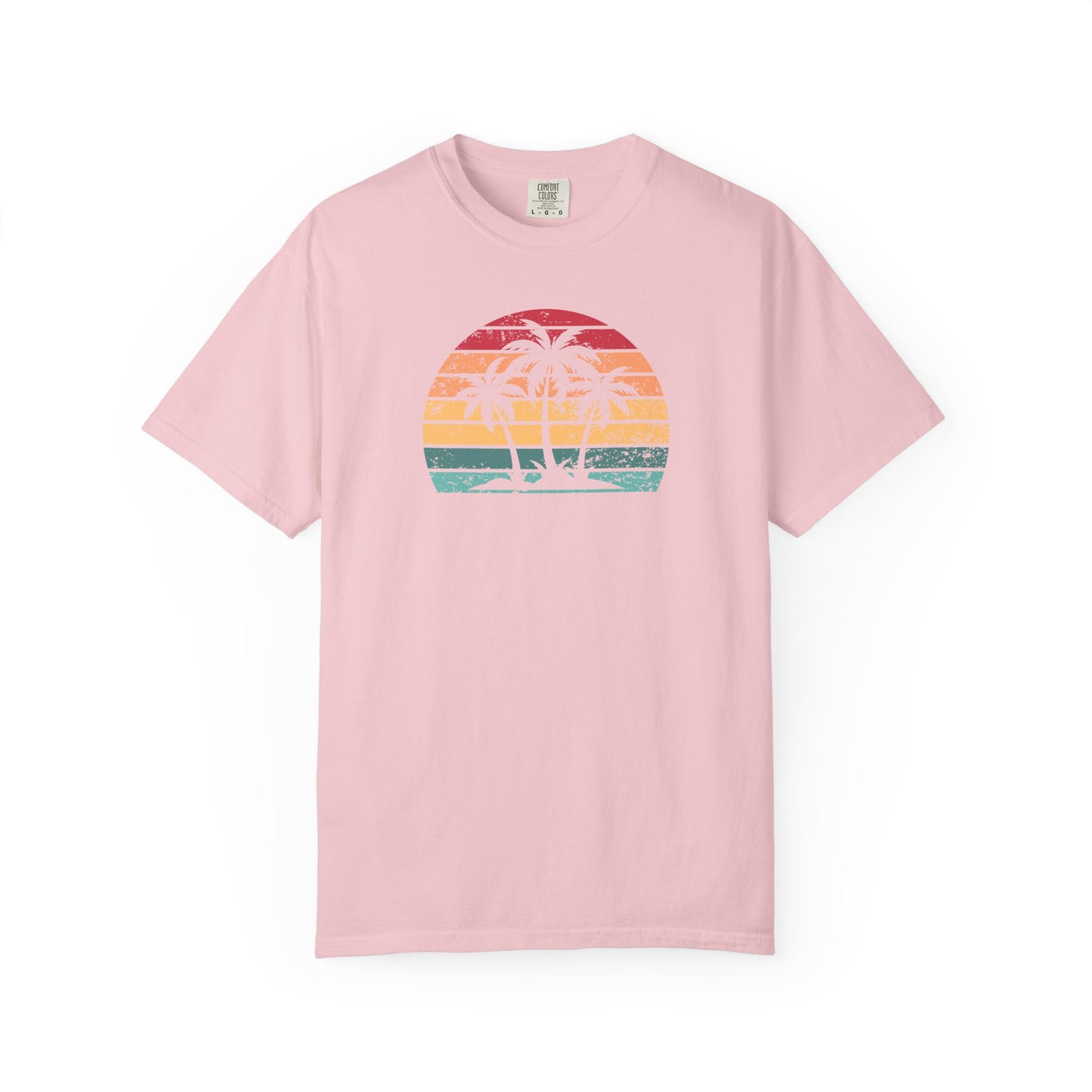 Vintage Sunset Palm Tree Comfort Colors T-Shirt - Coastal Summer Shirt