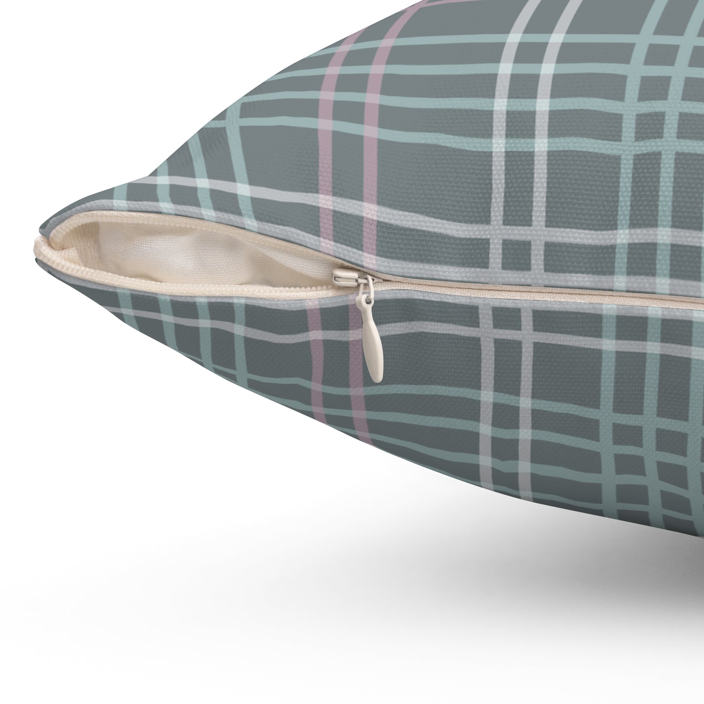 Gray Plaid Throw Pillow