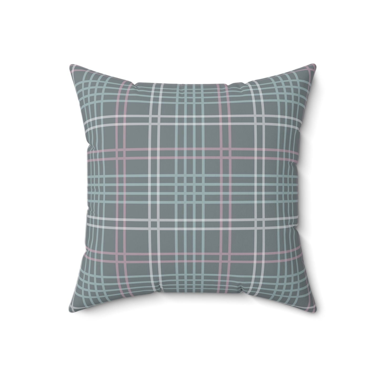 Gray Plaid Throw Pillow
