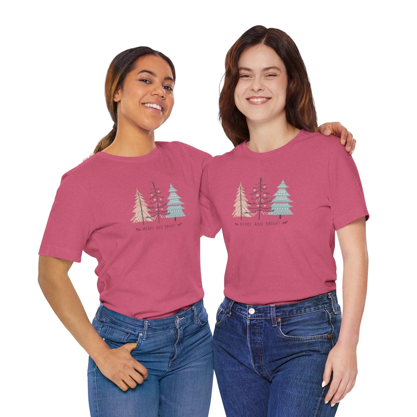 Merry & Bright T-Shirt – Boho Christmas Holiday Tee