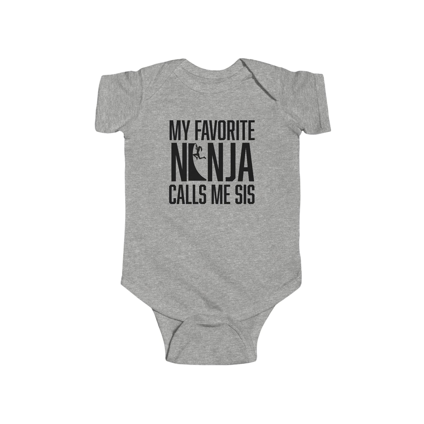 My Favorite Ninja Calls Me... Baby Onesie – Bro or Sis | Warped Wall Design with Color Options