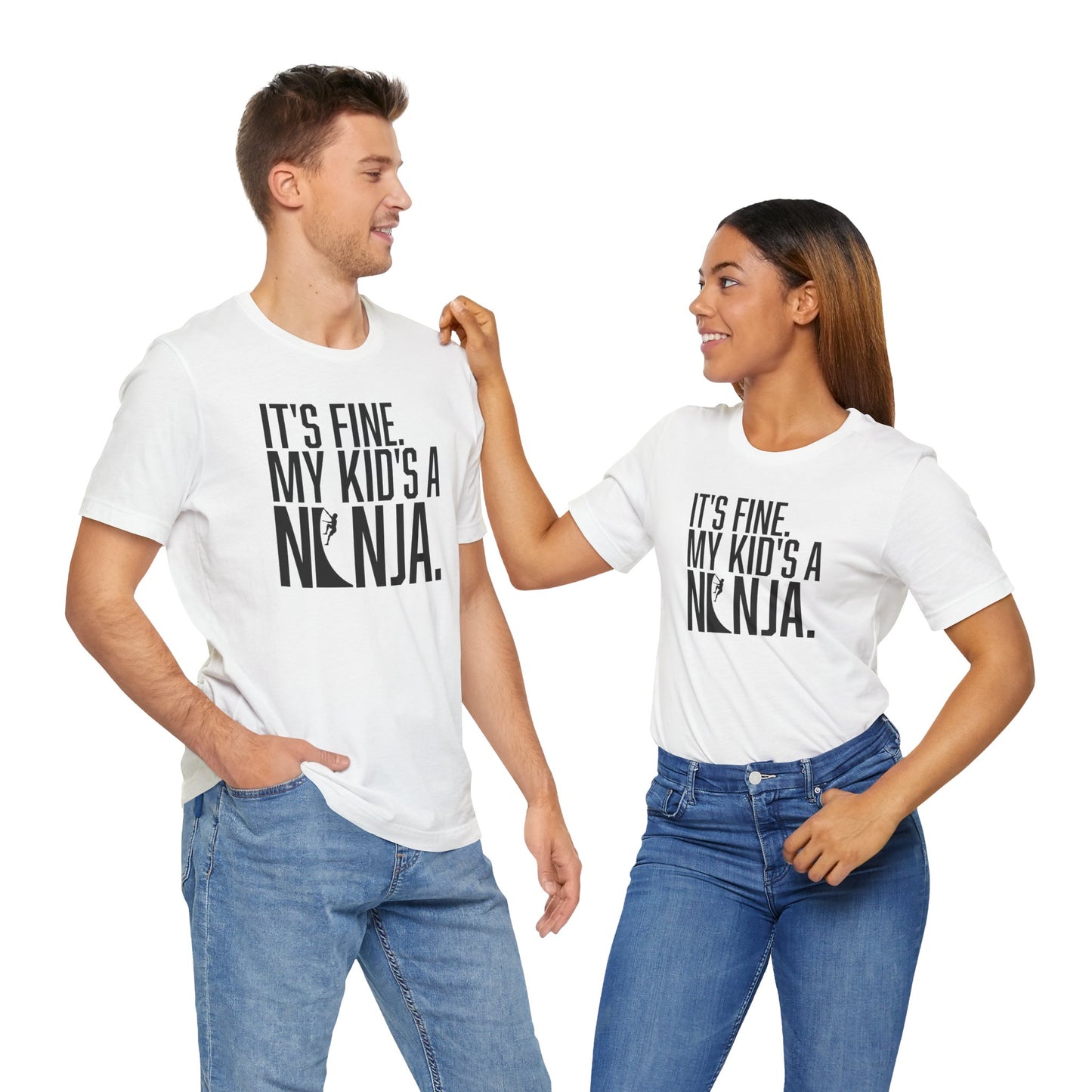 Custom Ninja Mom or Dad T-Shirt – “It’s Fine, My Kid’s a Ninja” Funny Custom Shirt