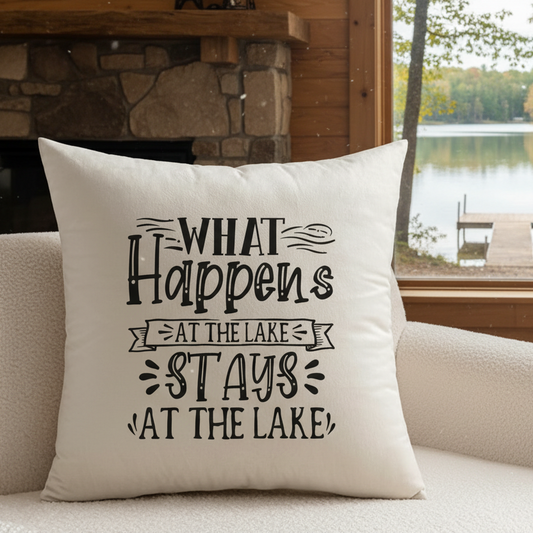 Lake Life Velvet Throw Pillow Covers - Optional Pillow Inserts