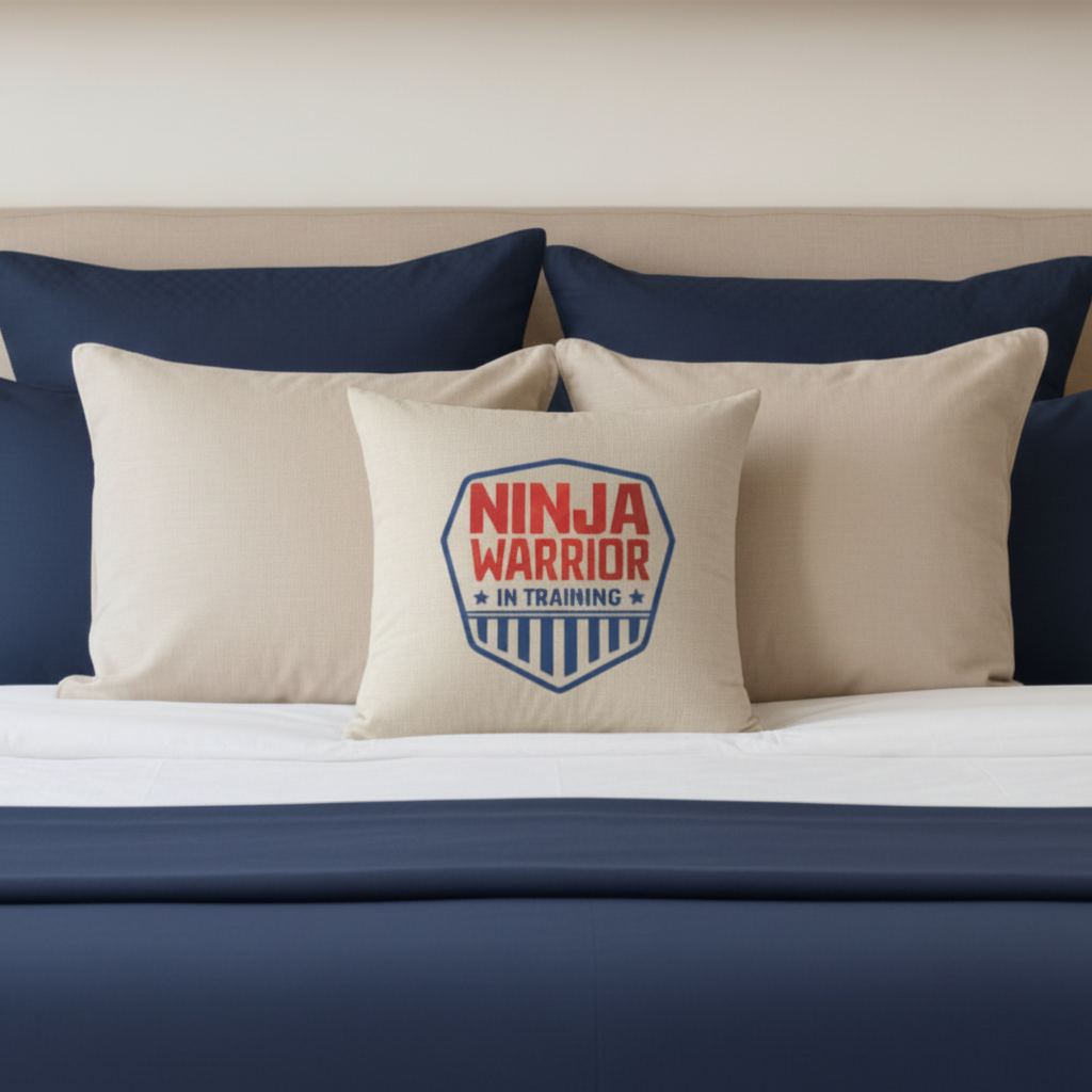 Ninja Warrior in Training Velvet Throw Pillow Covers - Optional Pillow Inserts