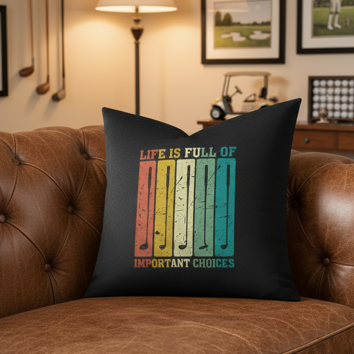 Golf Life Velvet Throw Pillow Covers - Optional Pillow Inserts