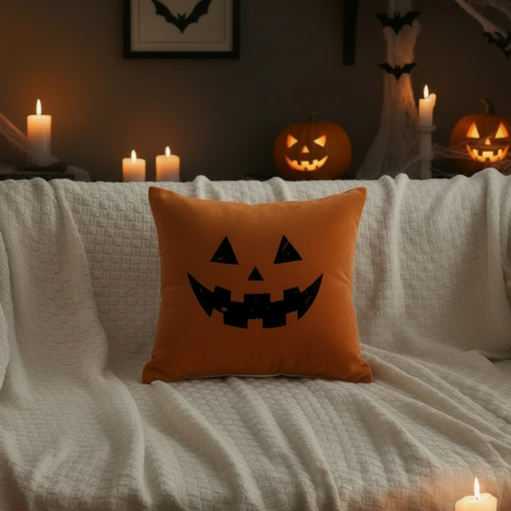 Halloween Velvet Throw Pillow Covers - Optional Pillow Inserts