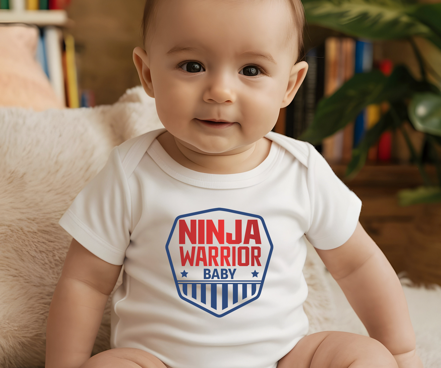 Ninja Warrior Baby Onesie – Infant Bodysuit with Shield Design