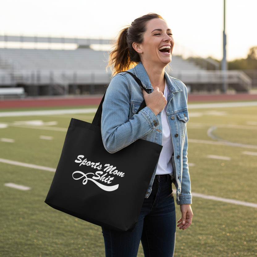 Sports Mom Shit Jumbo Tote Bag – for Game Days, Practice & Everyday Carry