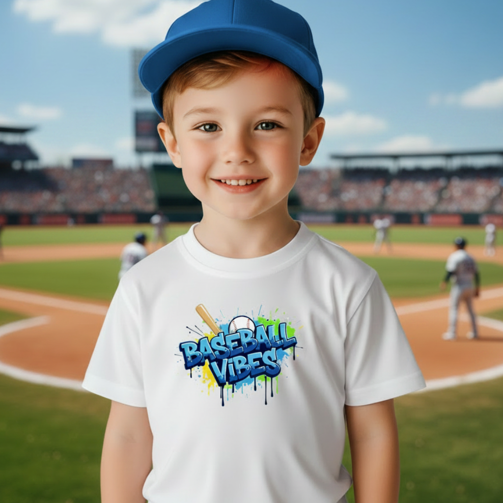 Baseball Vibes Graffiti T-Shirt, Colorful Baseball Shirt for Kids & Adults
