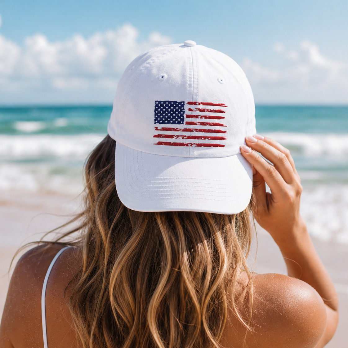 Distressed American Flag Hat – Vintage USA Patriotic Baseball Cap