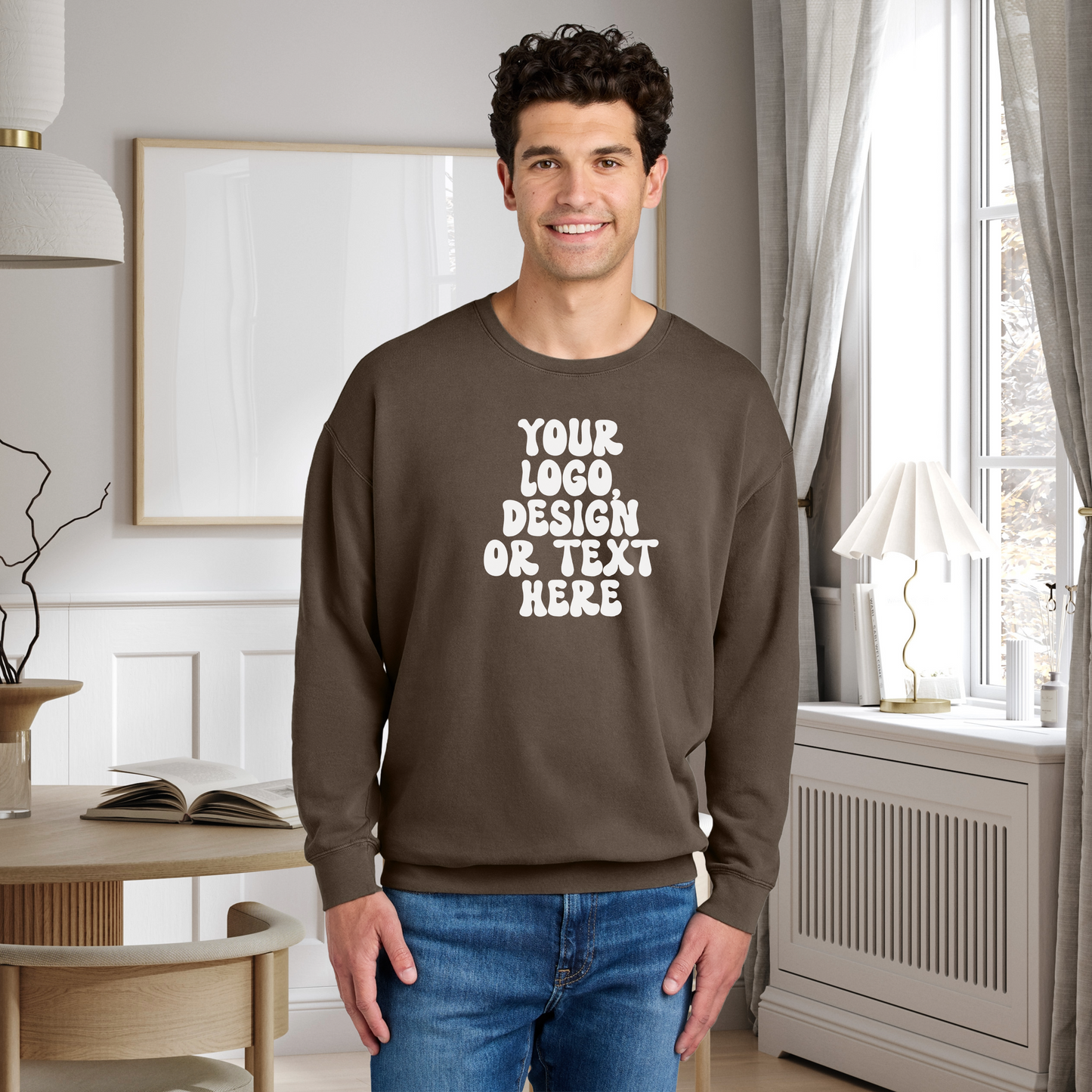 Comfort Colors Unisex Lightweight Crewneck - Add Your Text, Design or Logo