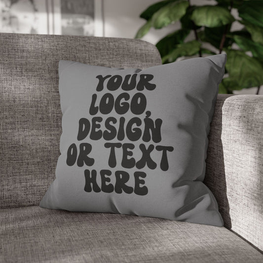 Custom Spun Polyester or Suede Throw Pillow or Pillowcase – Personalize with Solid Color or Pattern – Add Your Text, Design, Logo