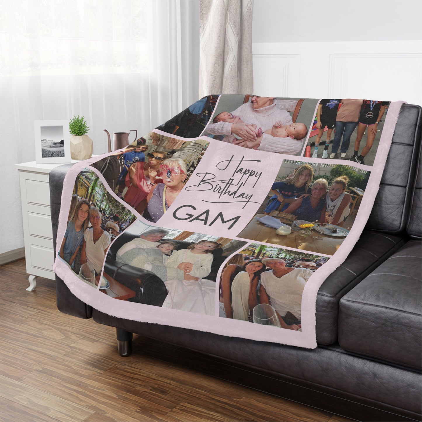 Custom Photo Blanket, Personalized 50x60 Fleece Photo Collage Blanket