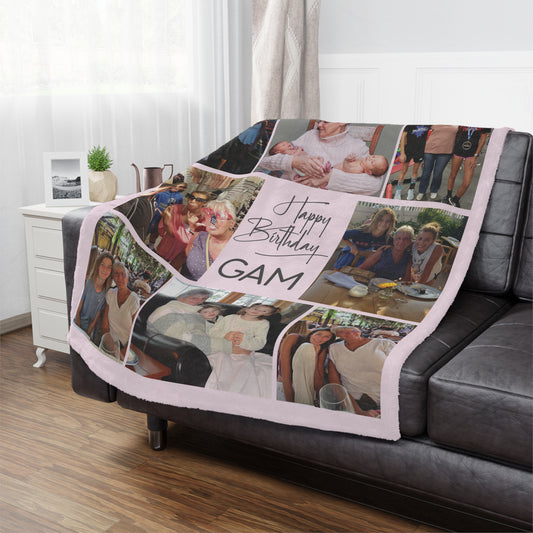 Custom Photo Blanket, Personalized 50x60 Fleece Photo Collage Blanket