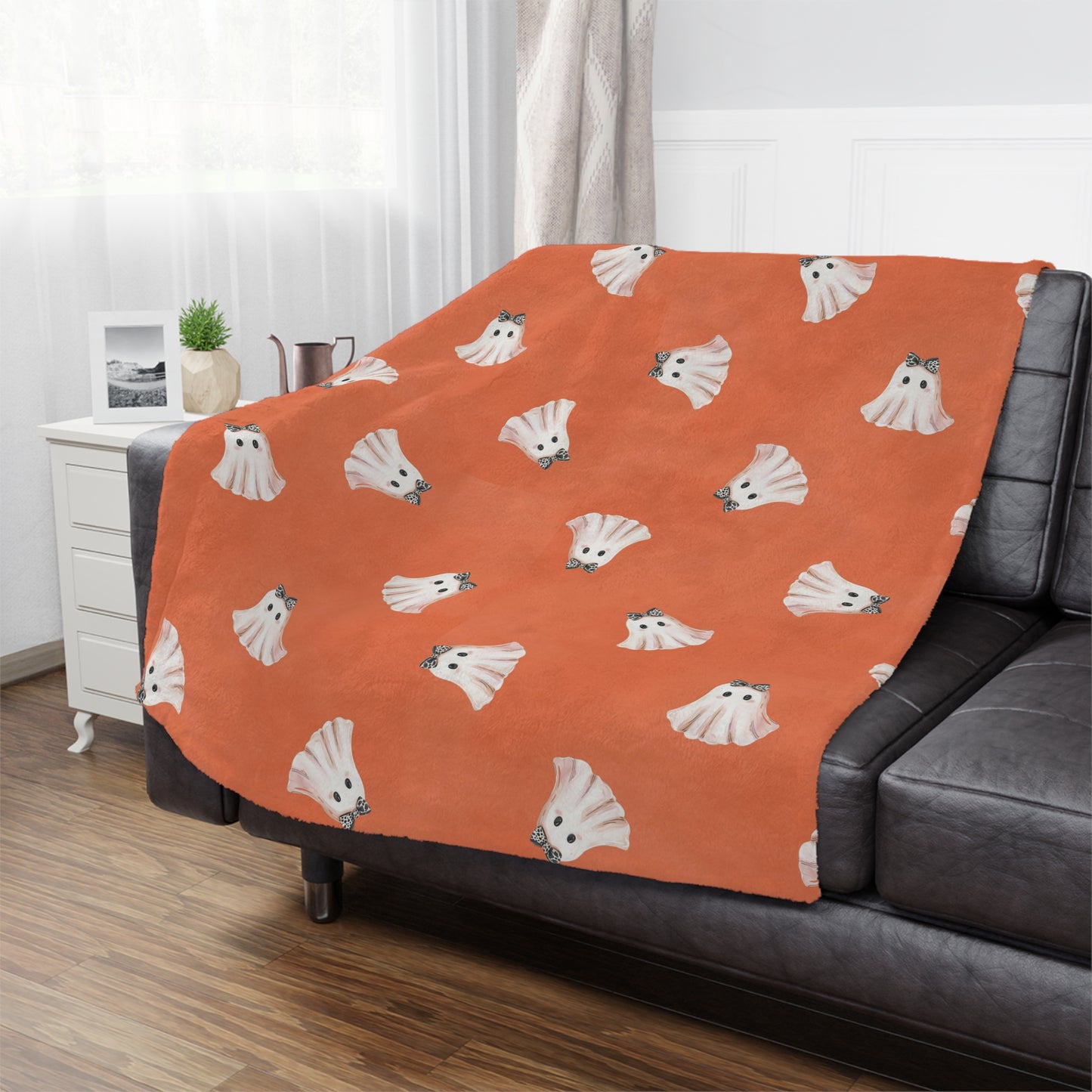 Ghost Pattern Microfiber Fleece Blanket - Ultra Soft & Cozy Throw