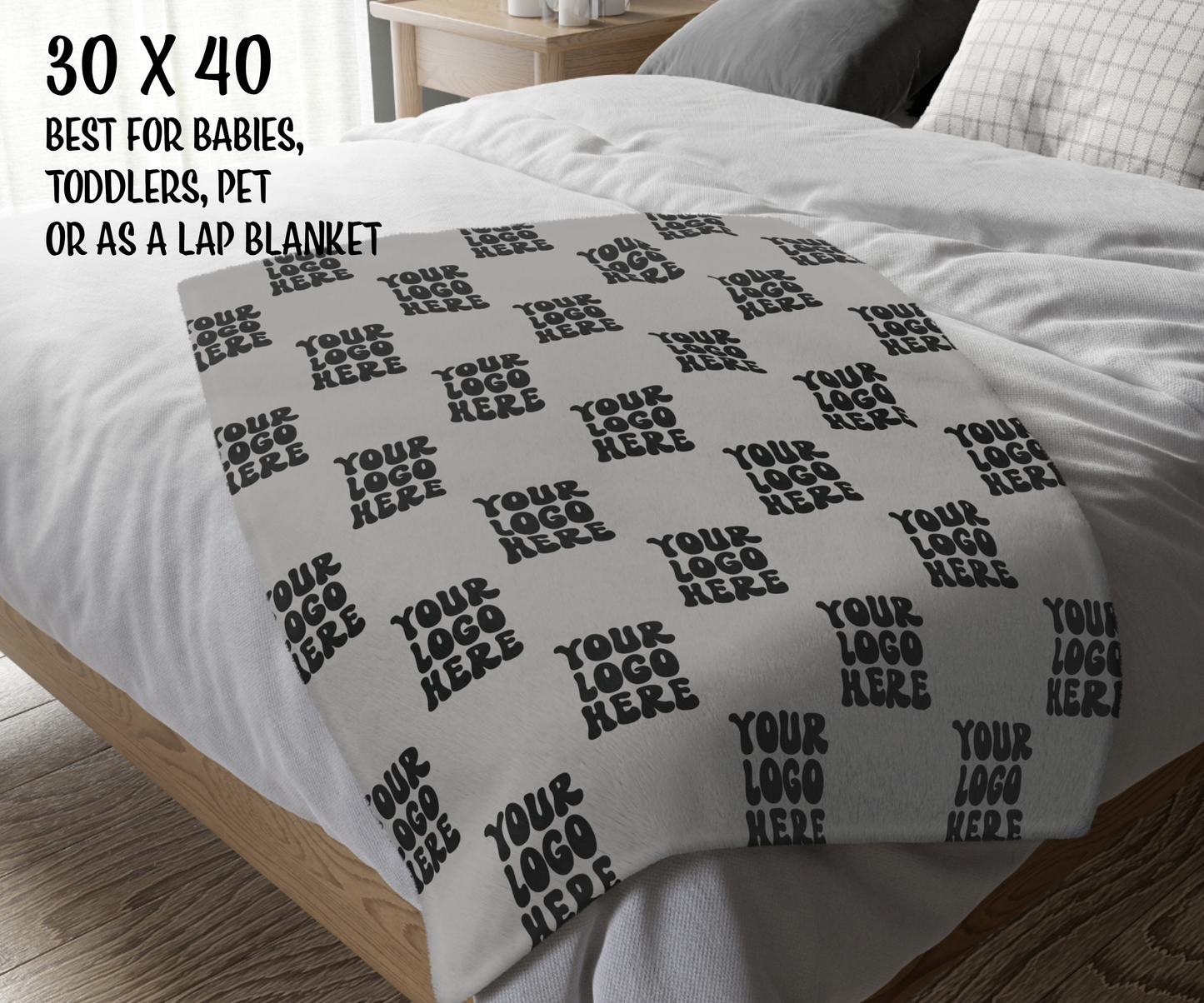 Custom Microfiber Fleece Blanket – Personalized with Pattern, Text, Logo or Design – Ultra Soft & Cozy Throw