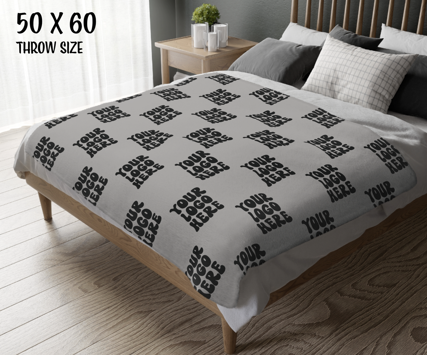 Custom Microfiber Fleece Blanket – Personalized with Pattern, Text, Logo or Design – Ultra Soft & Cozy Throw