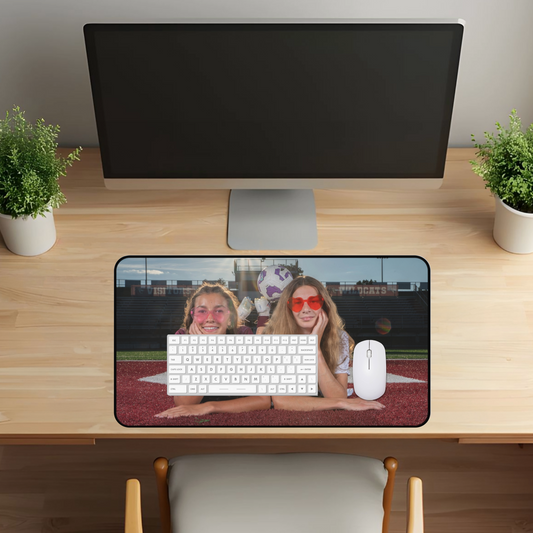 Personalized Photo Desk Mat - Custom Sports & Family Portrait Desk Pad