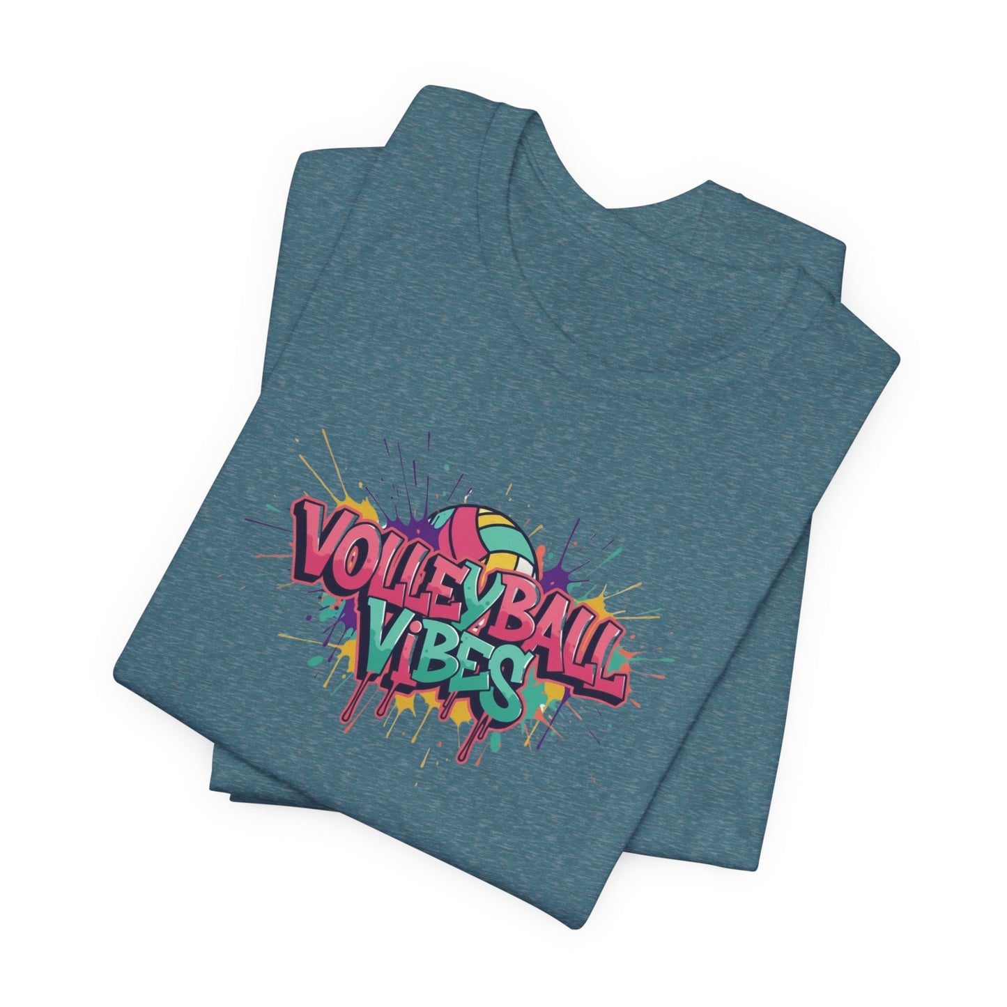 Volleyball Vibes Graffiti T-Shirt, Colorful Volleyball Shirt for Kids & Adults