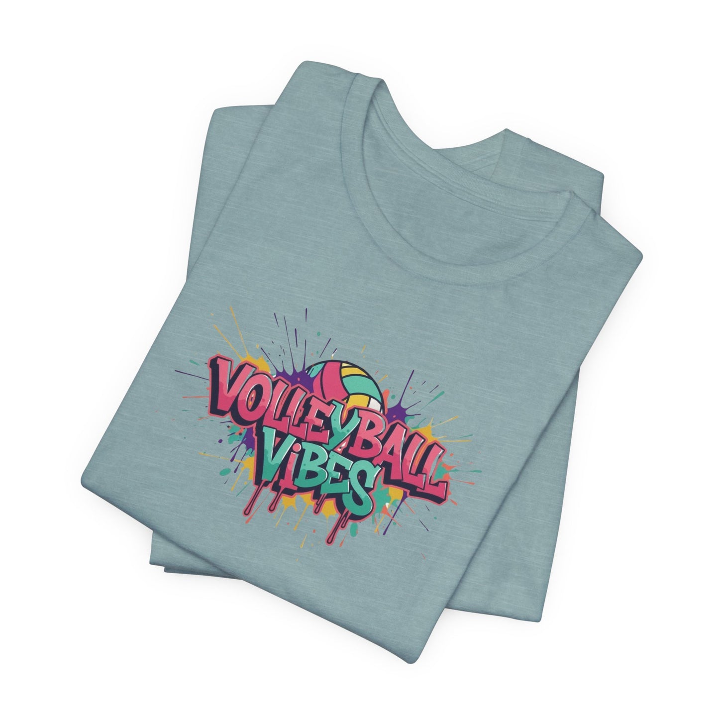 Volleyball Vibes Graffiti T-Shirt, Colorful Volleyball Shirt for Kids & Adults