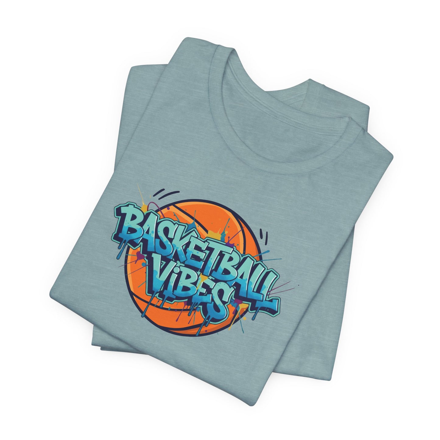Basketball Vibes Graffiti T-Shirt, Colorful Basketball Shirt for Kids & Adults