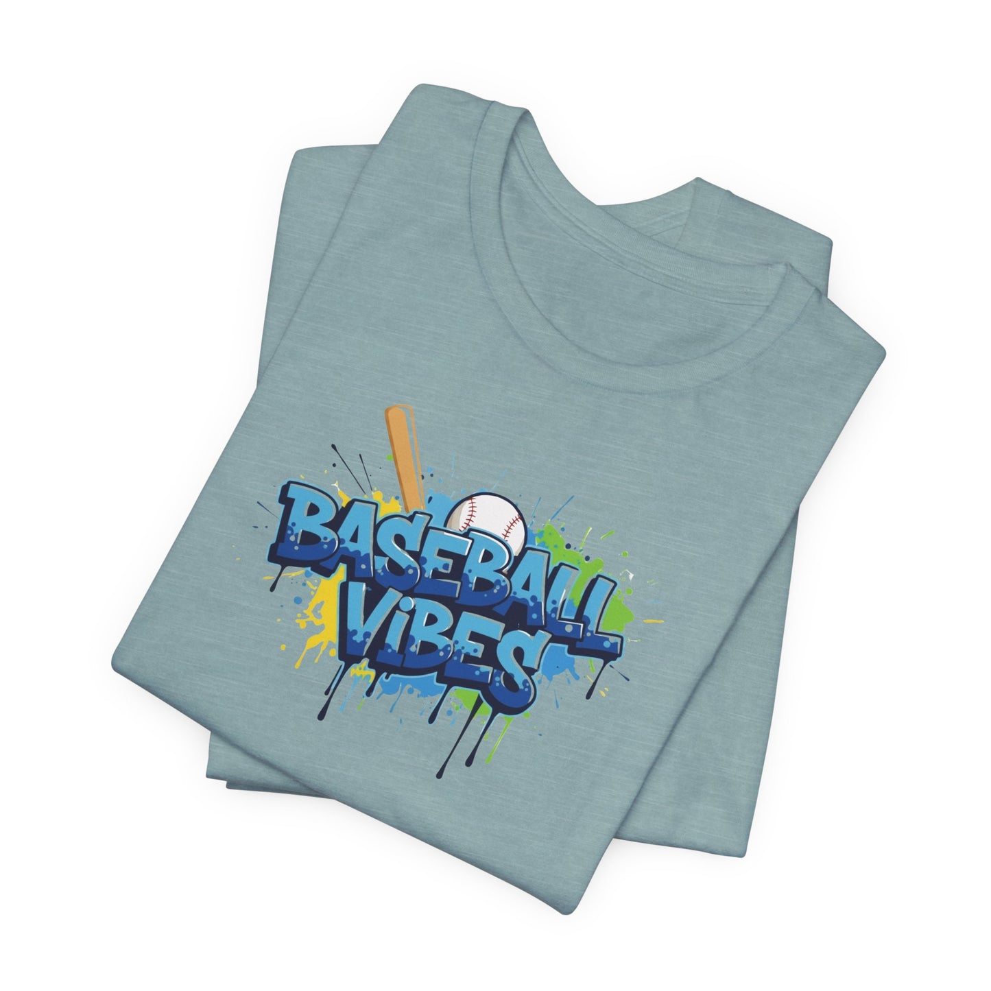 Baseball Vibes Graffiti T-Shirt, Colorful Baseball Shirt for Kids & Adults