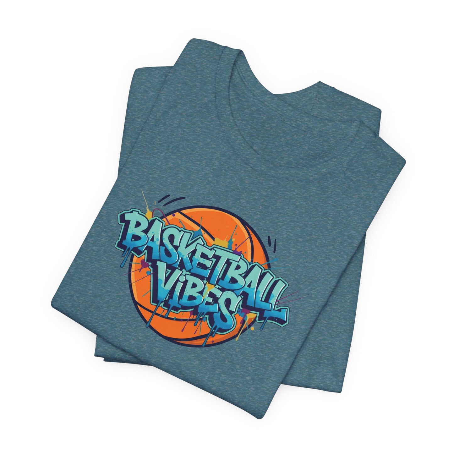 Basketball Vibes Graffiti T-Shirt, Colorful Basketball Shirt for Kids & Adults