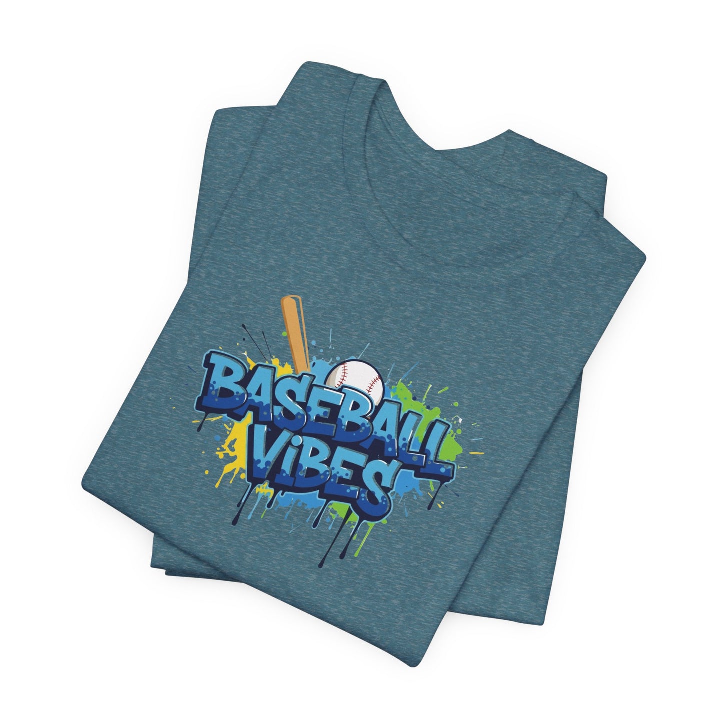 Baseball Vibes Graffiti T-Shirt, Colorful Baseball Shirt for Kids & Adults