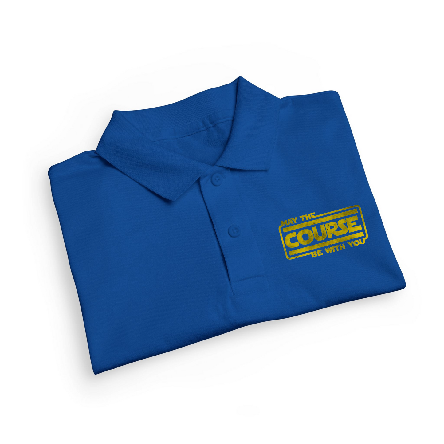 May The Course Be With You Polo Shirt – Funny Golf Pun Jersey Polo