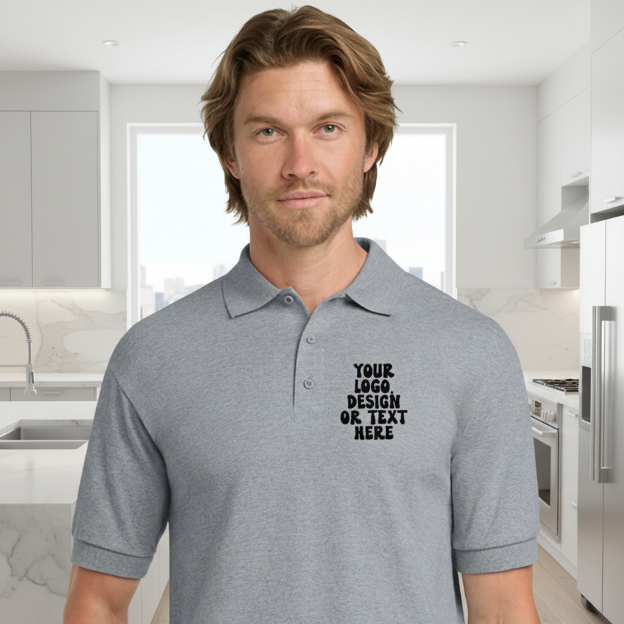 Gildan 8800 Jersey Polo Shirt - Add Your Own Text Design or Logo