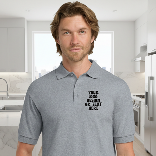 Gildan 8800 Jersey Polo Shirt - Add Your Own Text Design or Logo