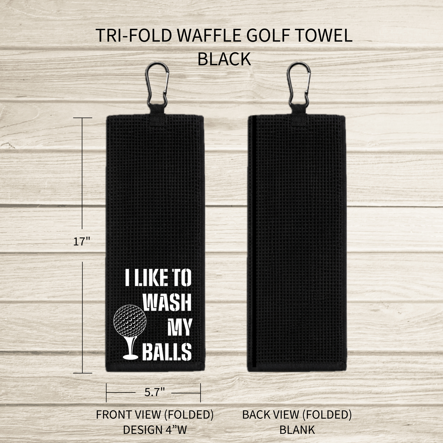 Fun Fairway Golf Towels with Carabiner - 7 Designs